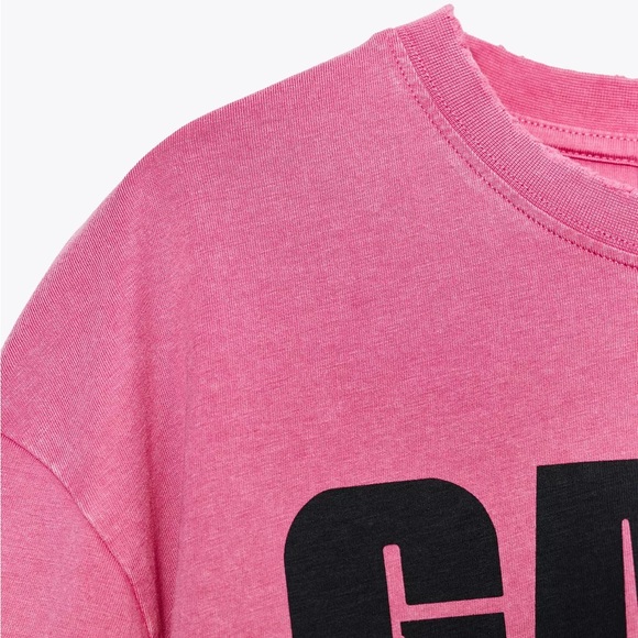 ZARA Lady Gaga Washed Effect T-Shirt - Picture 3 of 9